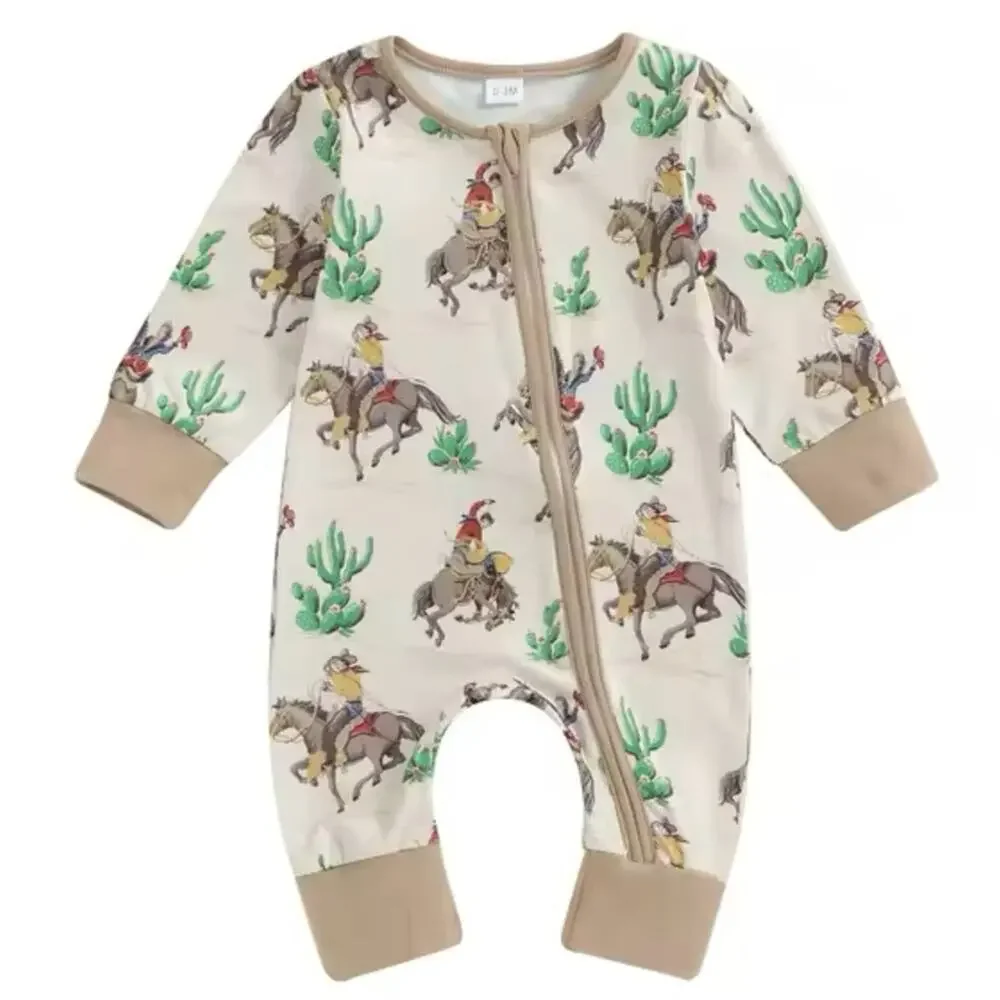 New “western” sleeper romper baby 0-3 months